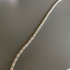 Long thin silver white bridal belt wedding bridesmaid